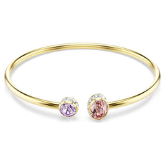 Chroma bangle Mixed cuts, Multicolored, Gold-tone plated