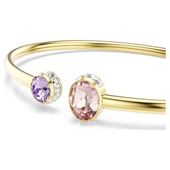 Chroma bangle Mixed cuts, Multicolored, Gold-tone plated