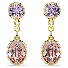 Chroma drop earrings Mixed cuts, Multicolored, Gold-tone plated