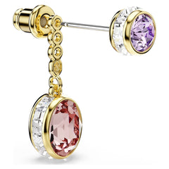Chroma drop earrings Mixed cuts, Multicolored, Gold-tone plated