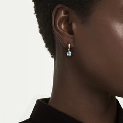 Chroma drop earrings Pear cut, Blue, 18K gold plated