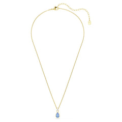 Chroma pendant Pear cut, Blue, 18K gold plated