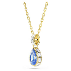 Chroma pendant Pear cut, Blue, 18K gold plated