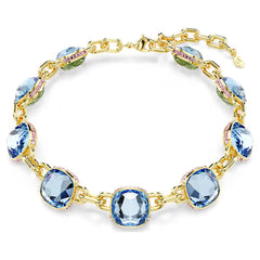 Chroma Tennis necklace - Cushion cut, Multicolored, Gold-tone plated - LAST IN STOCK