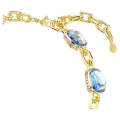 Chroma Tennis necklace - Cushion cut, Multicolored, Gold-tone plated
