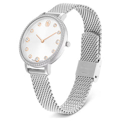 Clarica watch Swiss Made, Metal bracelet, Silver tone, Stainless steel