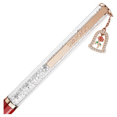Crystalline ballpoint pen Bell, Red lacquered, Rose gold-tone plated