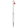 Crystalline ballpoint pen Ladybug, White, Red lacquered, Rose gold-tone plated