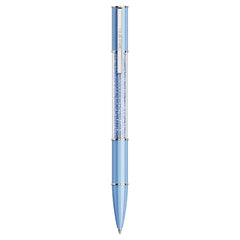 Crystalline ballpoint pen ReCreated™ crystals, Blue, Blue lacquered, Chrome plated