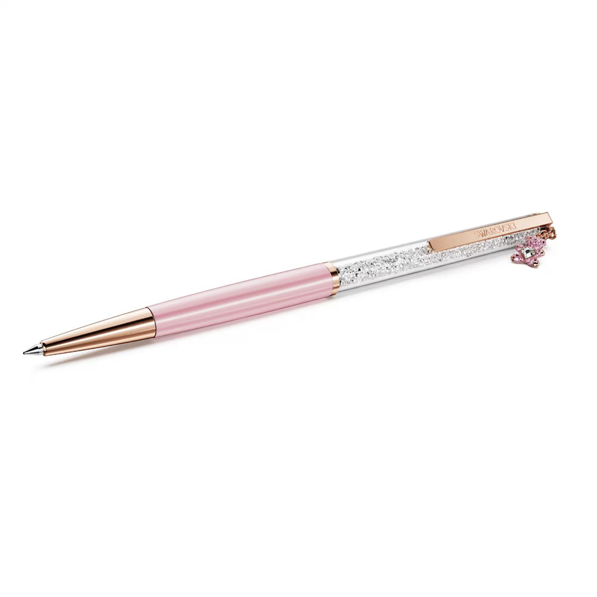 Crystalline ballpoint pen Teddy, Pink, Pink lacquered, Rose gold-tone plated