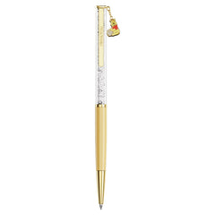 Crystalline ballpoint pen Winnie the Pooh, Yellow lacquered, Gold-tone plated
