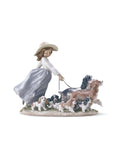 Puppy Parade Girl With Dogs Figurine