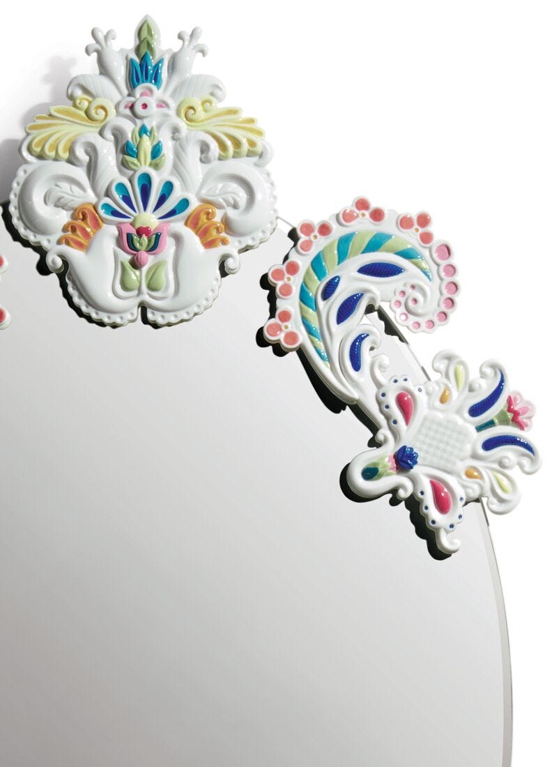 Oval Wall Mirror Without Frame. Multicolor. Limited Edition