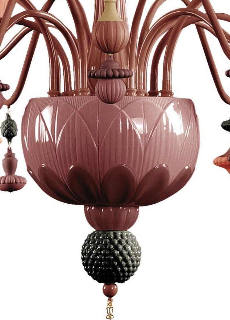 Ivy And Seed 16 Lights Chandelier, Medium Flat Model, Red Coral (US)