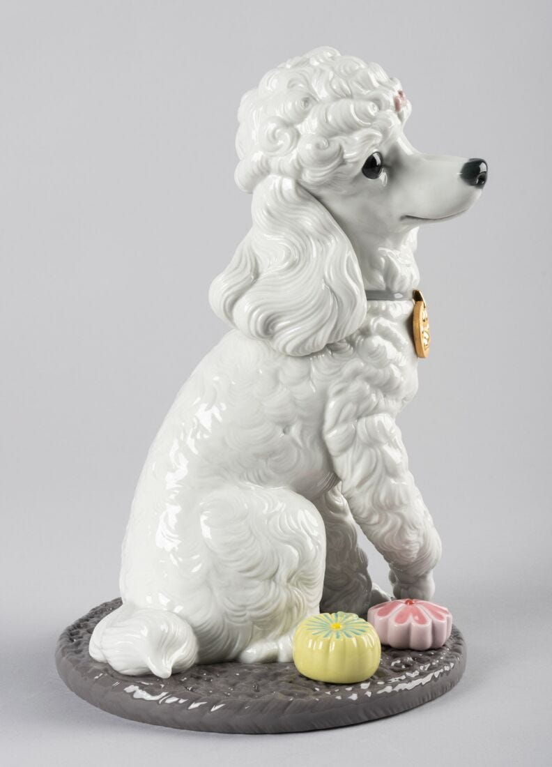 Poodle With Mochis Dog Figurine