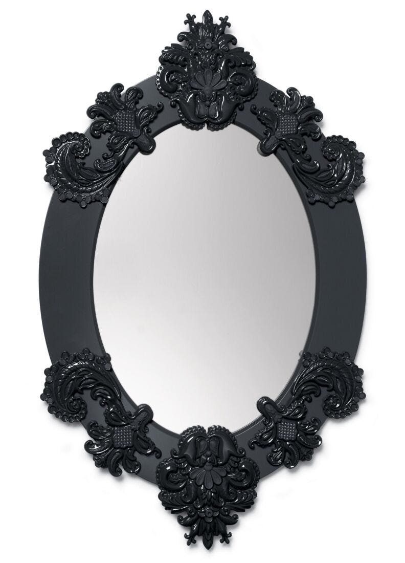 Oval Wall Mirror. Black. Limited Edition