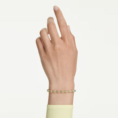 Dextera bracelet Round cut, Green, 18K gold plated