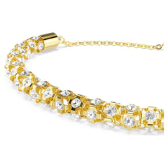 Dextera bracelet Round cut, White, 18K gold plated