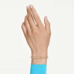 Dextera bracelet Round cut, White, 18K gold plated