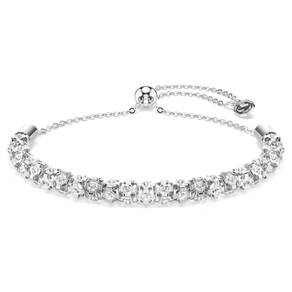 Dextera bracelet Round cut, White, Stainless steel