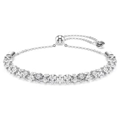 Dextera bracelet Round cut, White, Stainless steel