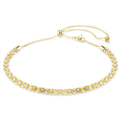 Dextera necklace Round cut, White, 18K gold plated