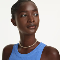 Dextera necklace Round cut, White, 18K gold plated