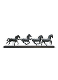 Galloping Herd Horses Figurine. Black