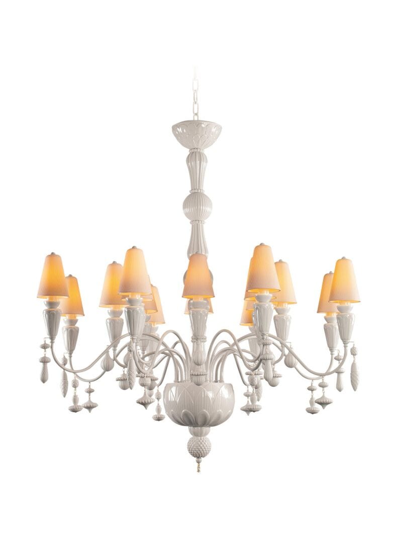 Ivy And Seed 16 Lights Chandelier, Medium Flat Model, White (US)