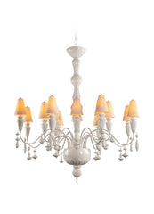 Ivy And Seed 16 Lights Chandelier, Medium Flat Model, White (US)