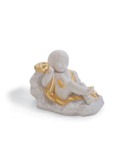 Baby Jesus Nativity Figurine. Golden Lustre