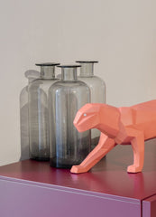 Panther Figurine, Coral Matte