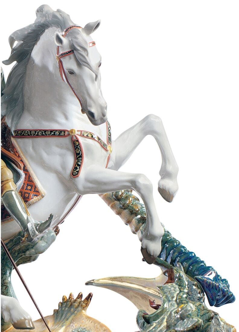 Saint George And The Dragon Sculpture. Limited Edition