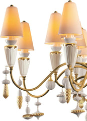 Ivy And Seed 16 Lights Chandelier, Medium Flat Model, Golden Luster (US)