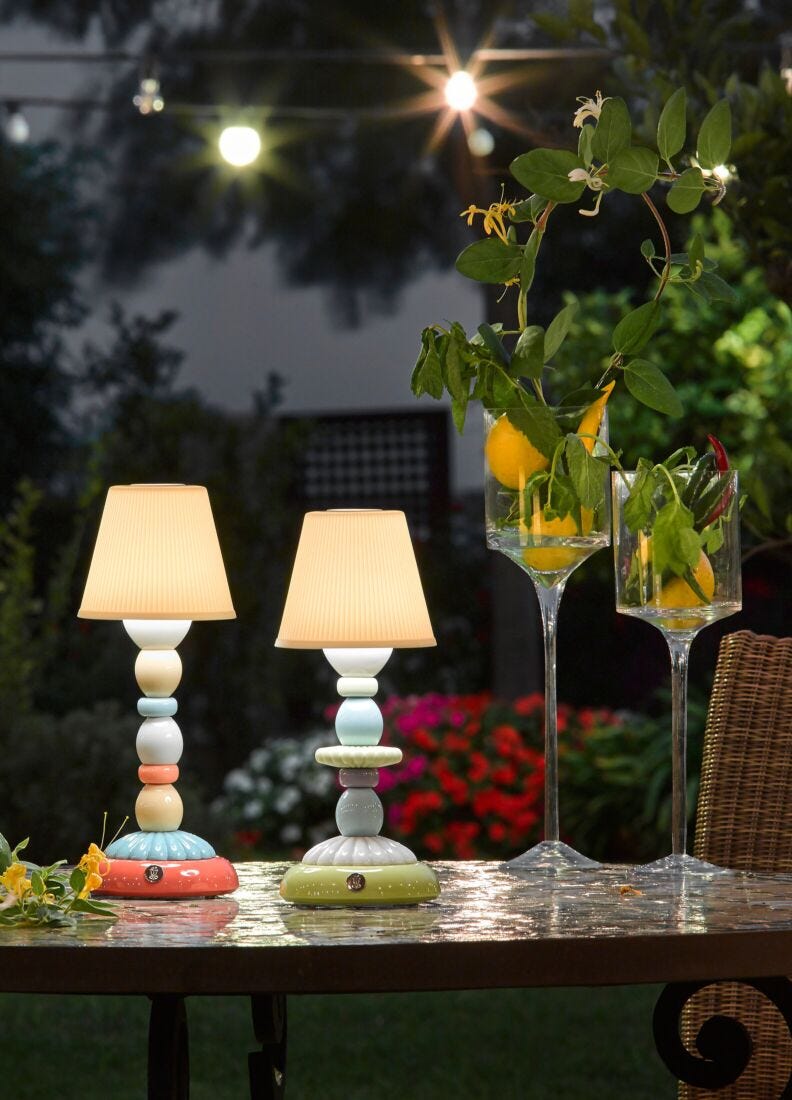Palm Firefly Table Lamp. Pale Blue