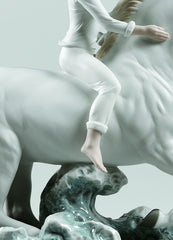 Riding Her Horse On The Seashore Horse & Woman Figurine