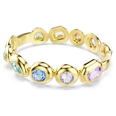 Gema bangle Mixed cuts, Multicolored, Gold-tone plated
