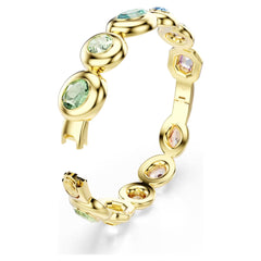 Gema bangle Mixed cuts, Multicolored, Gold-tone plated
