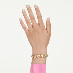 Gema bangle Mixed cuts, Multicolored, Gold-tone plated