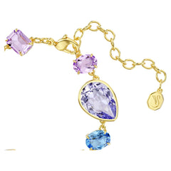 Gema bracelet Mixed cuts, Multicolored, Gold-tone plated