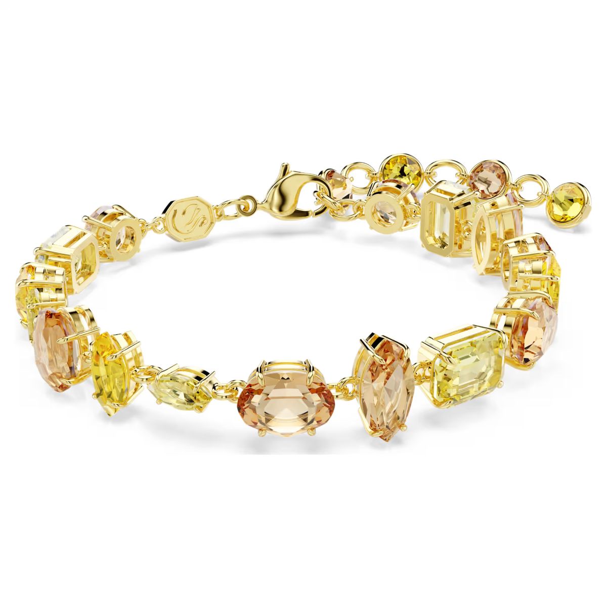Gema bracelet Mixed cuts, Yellow, 18K gold plated