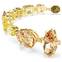 Gema bracelet Mixed cuts, Yellow, 18K gold plated