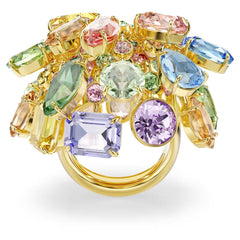 Gema cocktail ring Mixed cuts, Multicolored, 18K gold plated