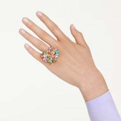 Gema cocktail ring Mixed cuts, Multicolored, 18K gold plated