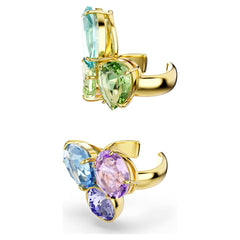 Gema ear cuffs Asymmetrical design, Mixed cuts, Multicolored, 18K gold plated