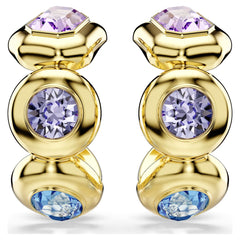 Gema hoop earrings Mixed cuts, Multicolored, Gold-tone plated