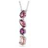 Gema pendant Mixed cuts, Pink, Rhodium plated