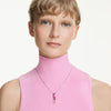 Gema pendant Mixed cuts, Pink, Rhodium plated