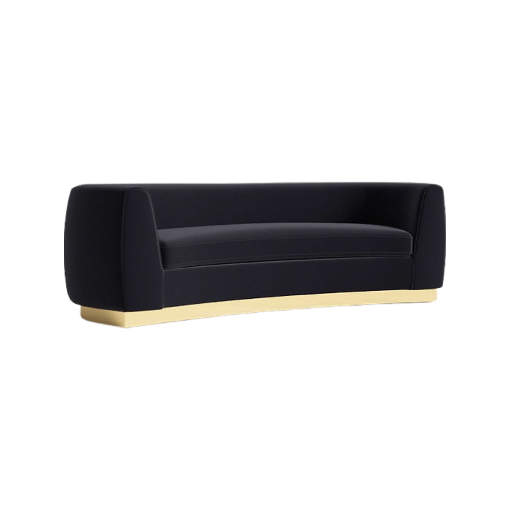 Gordon Curved Lounge Sofa - Black RENTAL