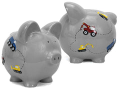 Gray Construction Piggy Bank